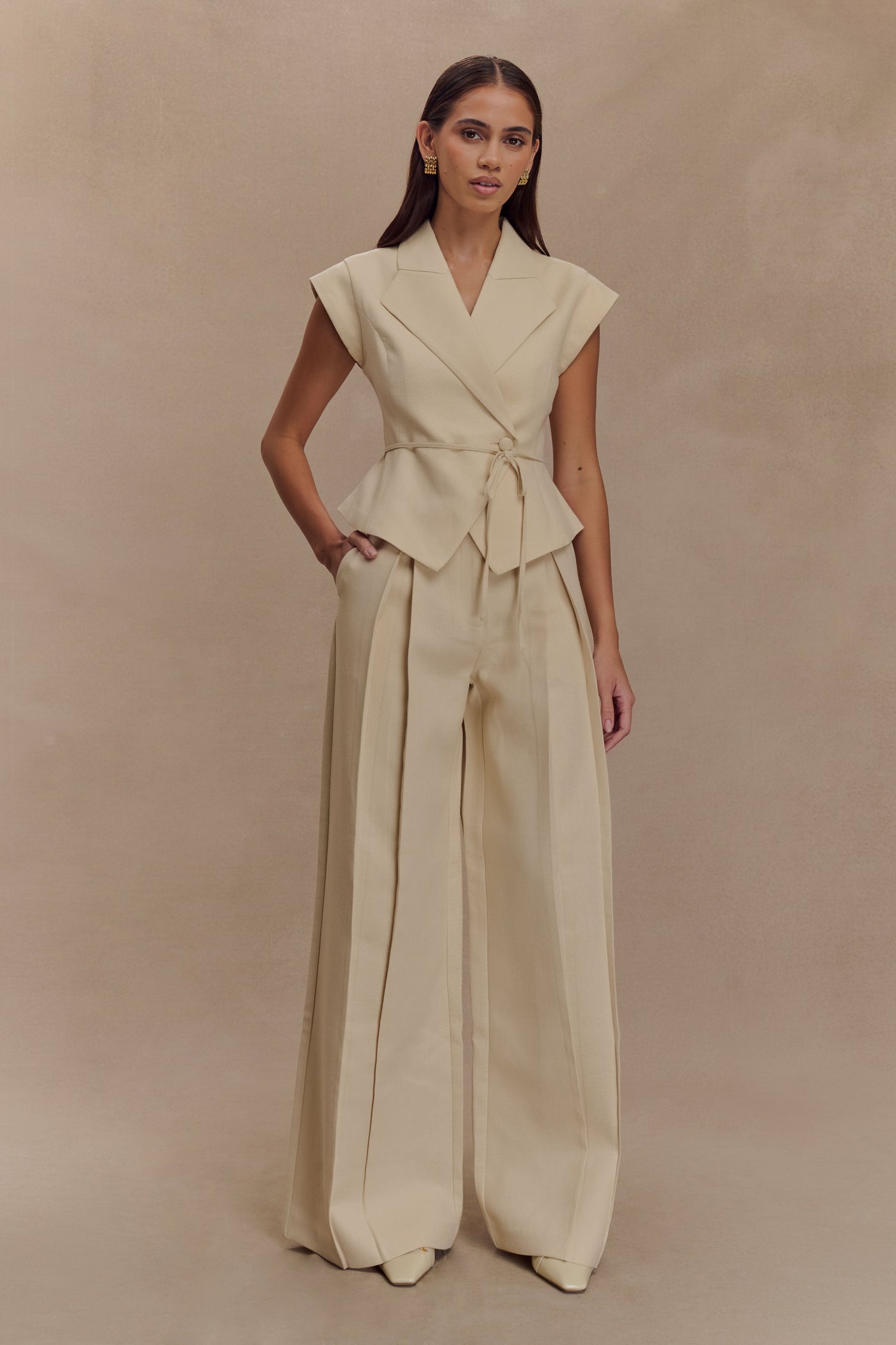 Andina - Linnen top met korte mouwen