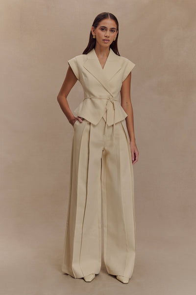 Andina - Linnen top met korte mouwen