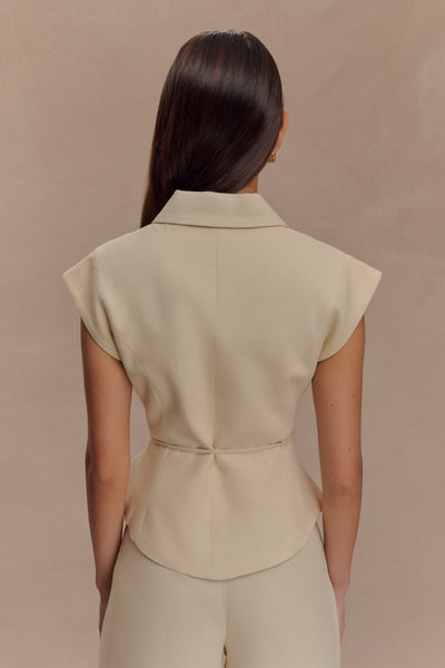 Andina - Linnen top met korte mouwen