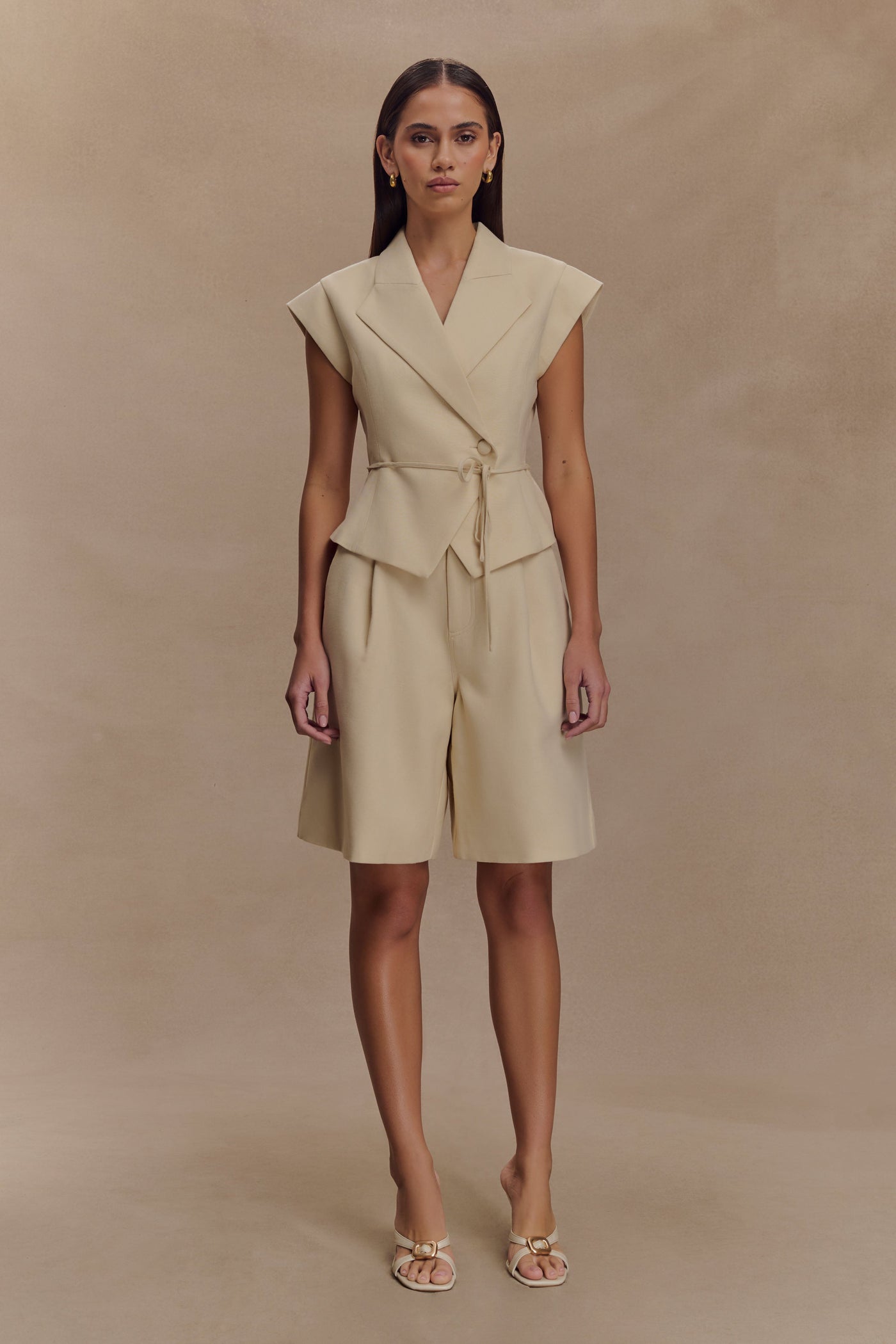 Andina - Linnen top met korte mouwen