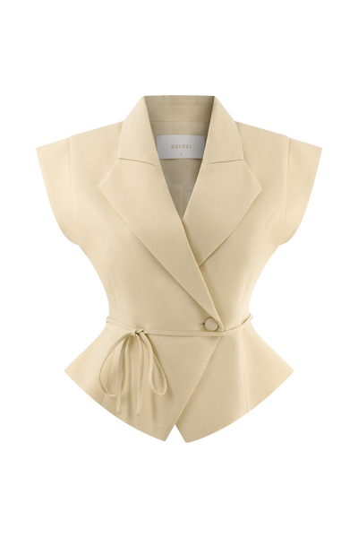 Andina - Linnen top met korte mouwen