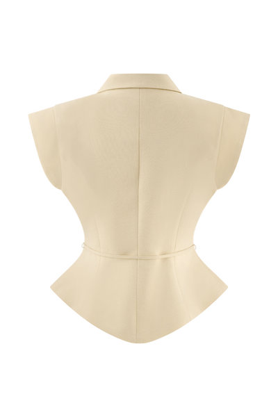 Andina - Linnen top met korte mouwen